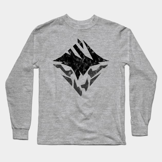 Dauntless Black Distressed Emblem Logo Long Sleeve T-Shirt by StebopDesigns